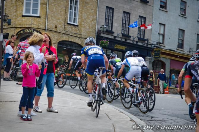 Conor Mullervy (CRCA) takes a quick hop on the sidewalk to move up on the climb