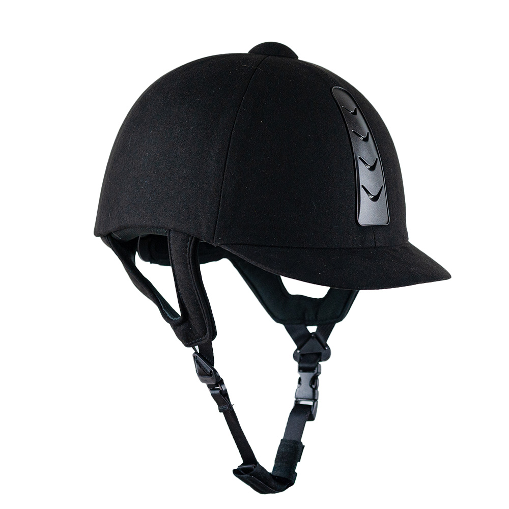 Close up of Rhinegold Pro Dial To Fit Ventilated riding hat in black