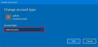 Switch account type to administrator
