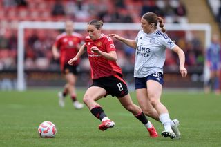 Grace Clinton on the ball for United