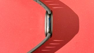 Close-up of the Google Fitbit Edge fitness tracker