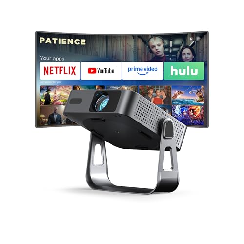 &amp;#12304;officially-Licensed App &amp;amp; Thinnest Design&amp;#12305;smart Mini Projector 4k With Auto Focus &amp;amp; Keystone, Voplls 1000 Ansi Native 1080p Wifi 6 Bluetooth Portable Projector, Movie Projectors for Bedroom/outdoor