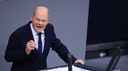 Olaf Scholz addresses the Bundestag in Berlin