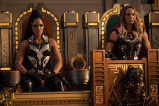 Valkyrie and Jane Foster/Mighty Thor in Thor: Love and Thunder
