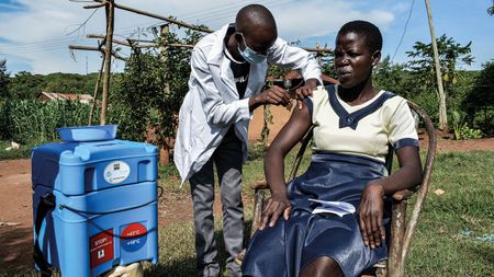 African woman getting a Covid jab