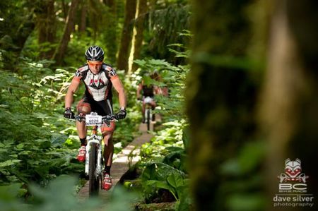 Colin Kerr races to a stage 6 win at the BC Bike Race