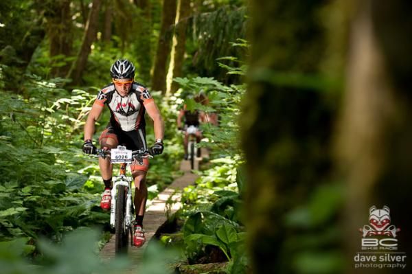Colin Kerr races to a stage 6 win at the BC Bike Race