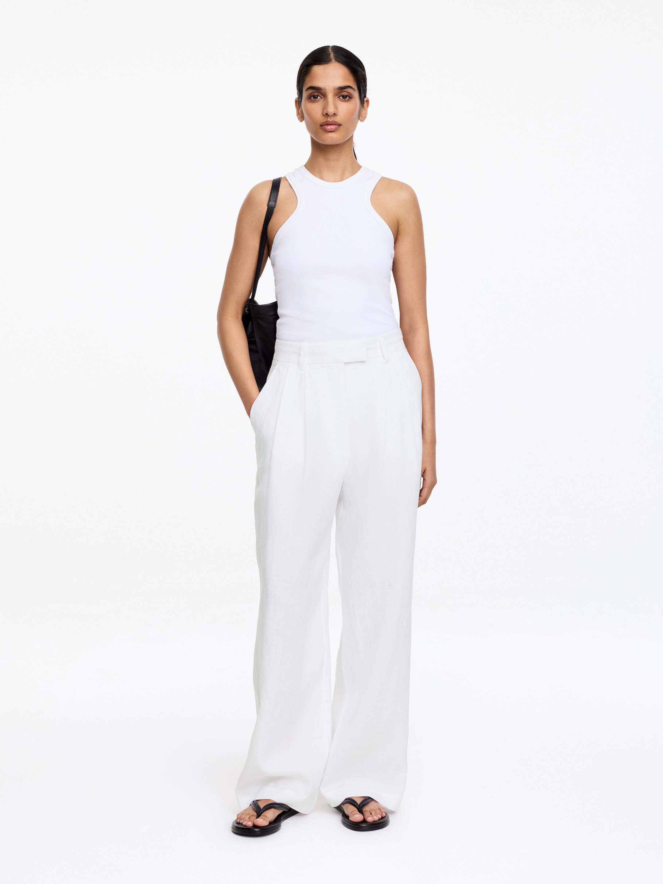 Tailored Linen Trousers &amp;ndash; White &amp;ndash; Women &amp;ndash; Arket Gb