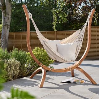 George Home Canvas Hanging Chair with Wooden Stand