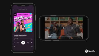 spotify video podcasts screen on a phone