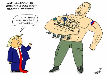 World Trump Vladimir Putin not condemning aggression Ukraine