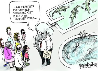 Political Cartoon U.S. GOP health care bill high-risk pools