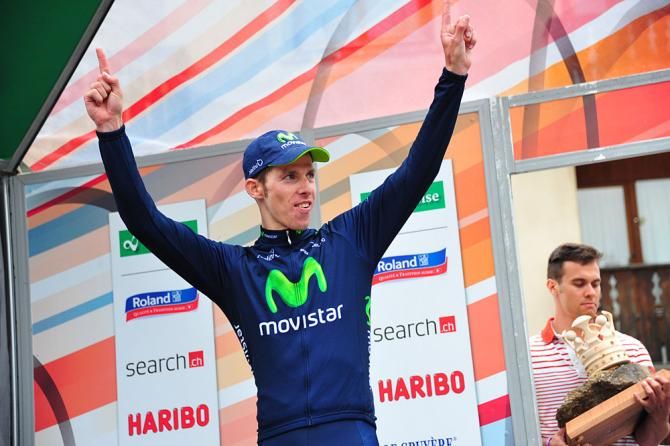 Rui Costa (Movistar) on the podium