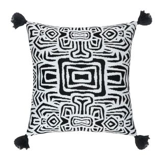 black and white geometric cushion