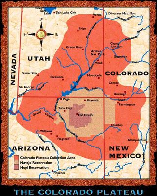 The Colorado Plateau is centered around the Four Corners area.