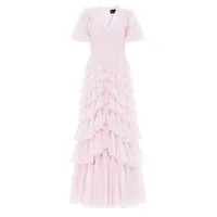 Willow Ruffle V-neck Gown, £450 | Needle &amp; Thread