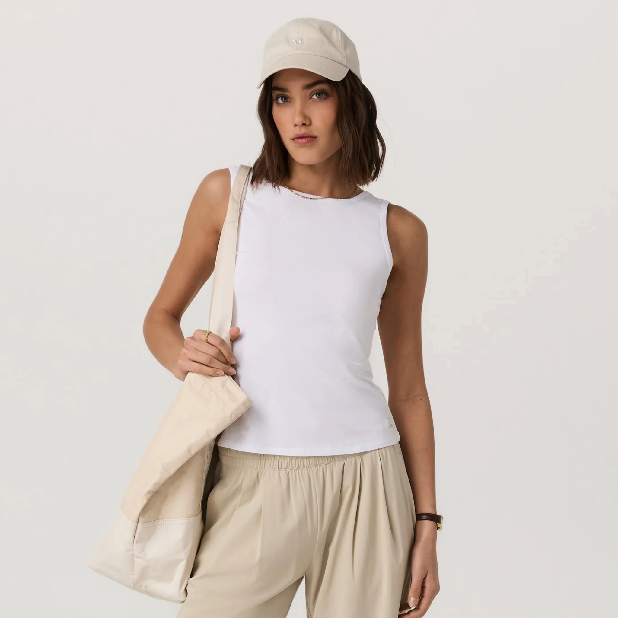 Tuvalu Scoop Back Tank - Light Heather Grey - Xxs