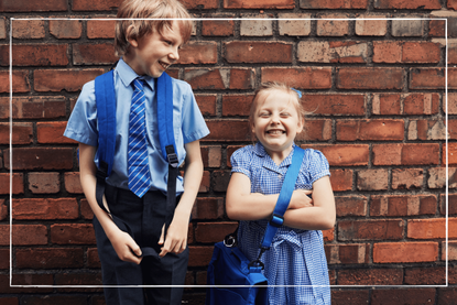 two children in school uniform