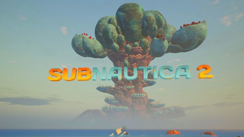 An alien tree sits on the horizon in Subnautica 2