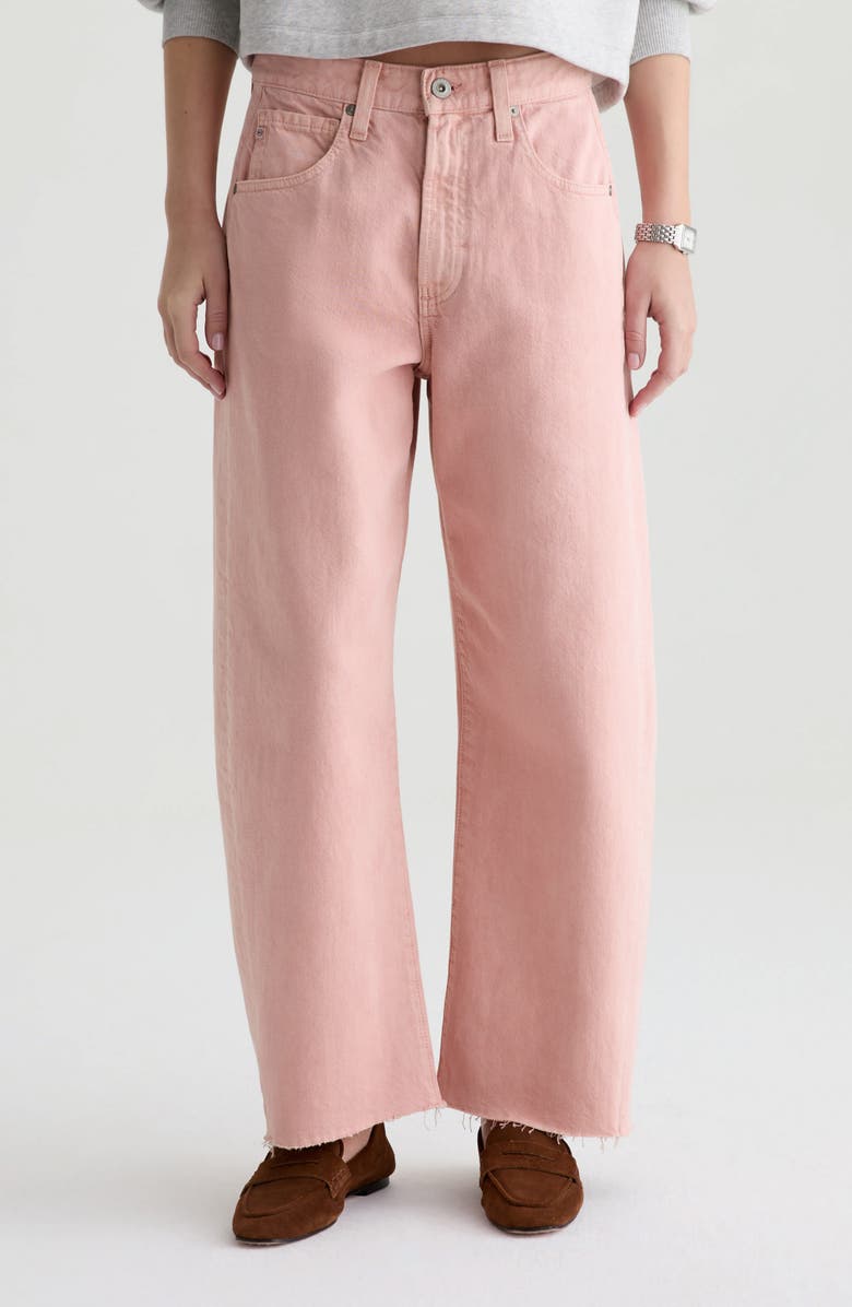 Hattie Raw Hem High Waist Crop Barrel Jeans