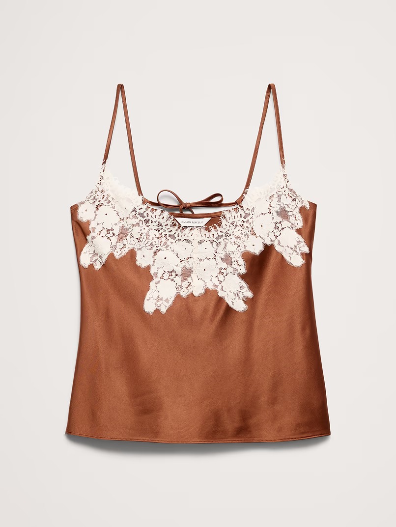 Banana Republic, Stretch-Satin Lace-Trim Camisole