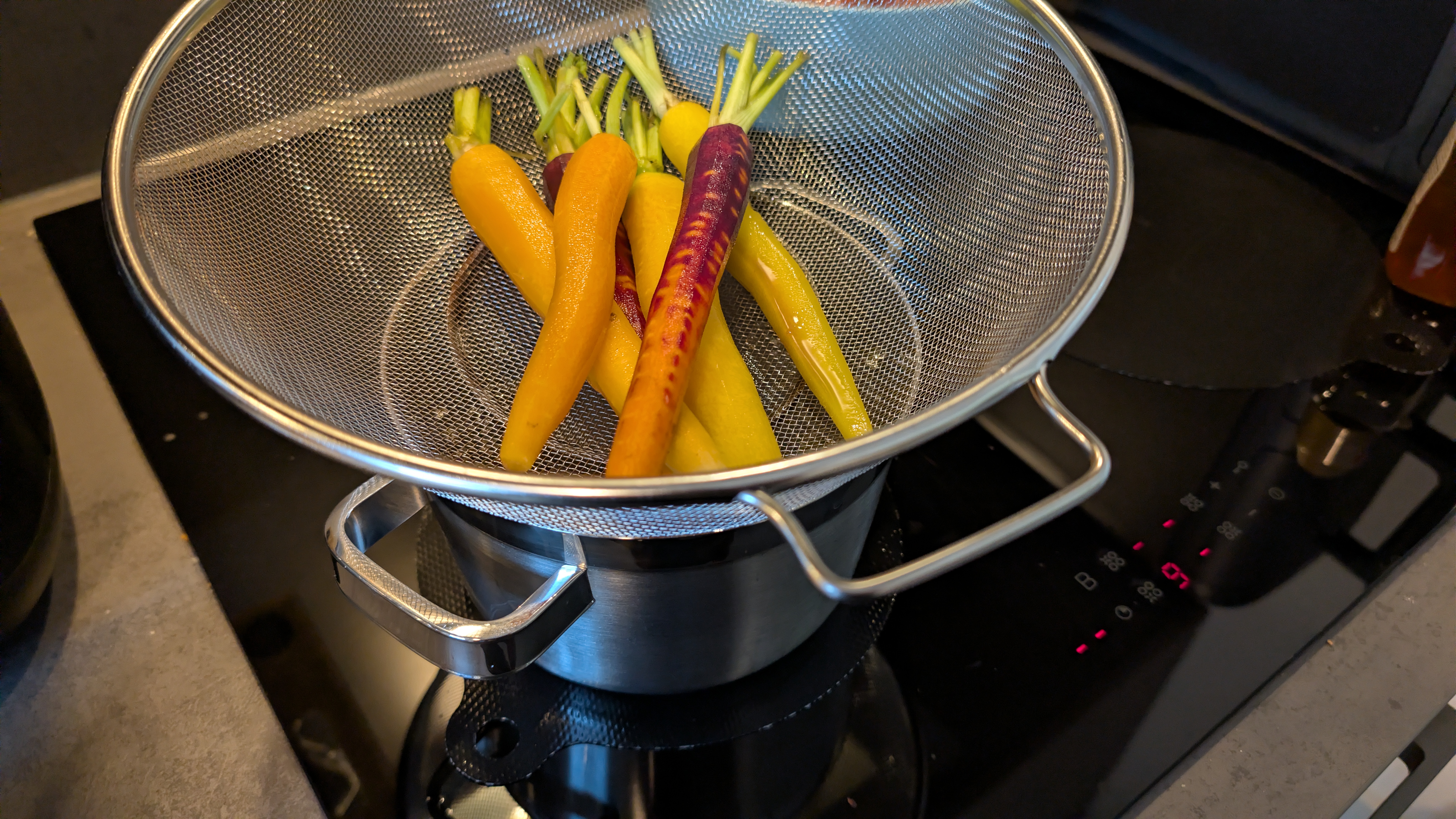 wortels die gestoomd worden