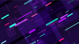 Abstract image of coloured bars on a purple background to symbolise moving data