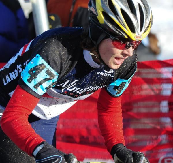 Andrea Smith (Minuteman Road Club) riding her way to the bronze medal.