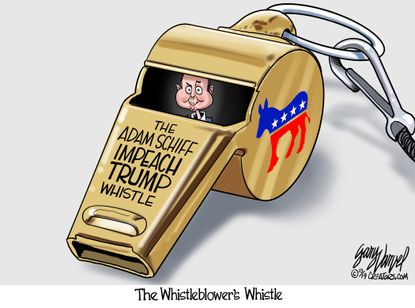 Political Cartoon U.S. Trump Impeachment Adam Schiff Whistleblower