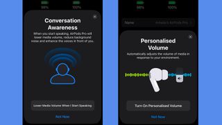 iPhone app with personalized volume and conversation awareness