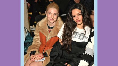 Rosalía and Hunter Schafer attend the Burberry September 2019 show during London Fashion Week, on September 16, 2019 in London, England.