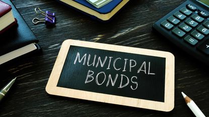municipal bonds written on small blackboard