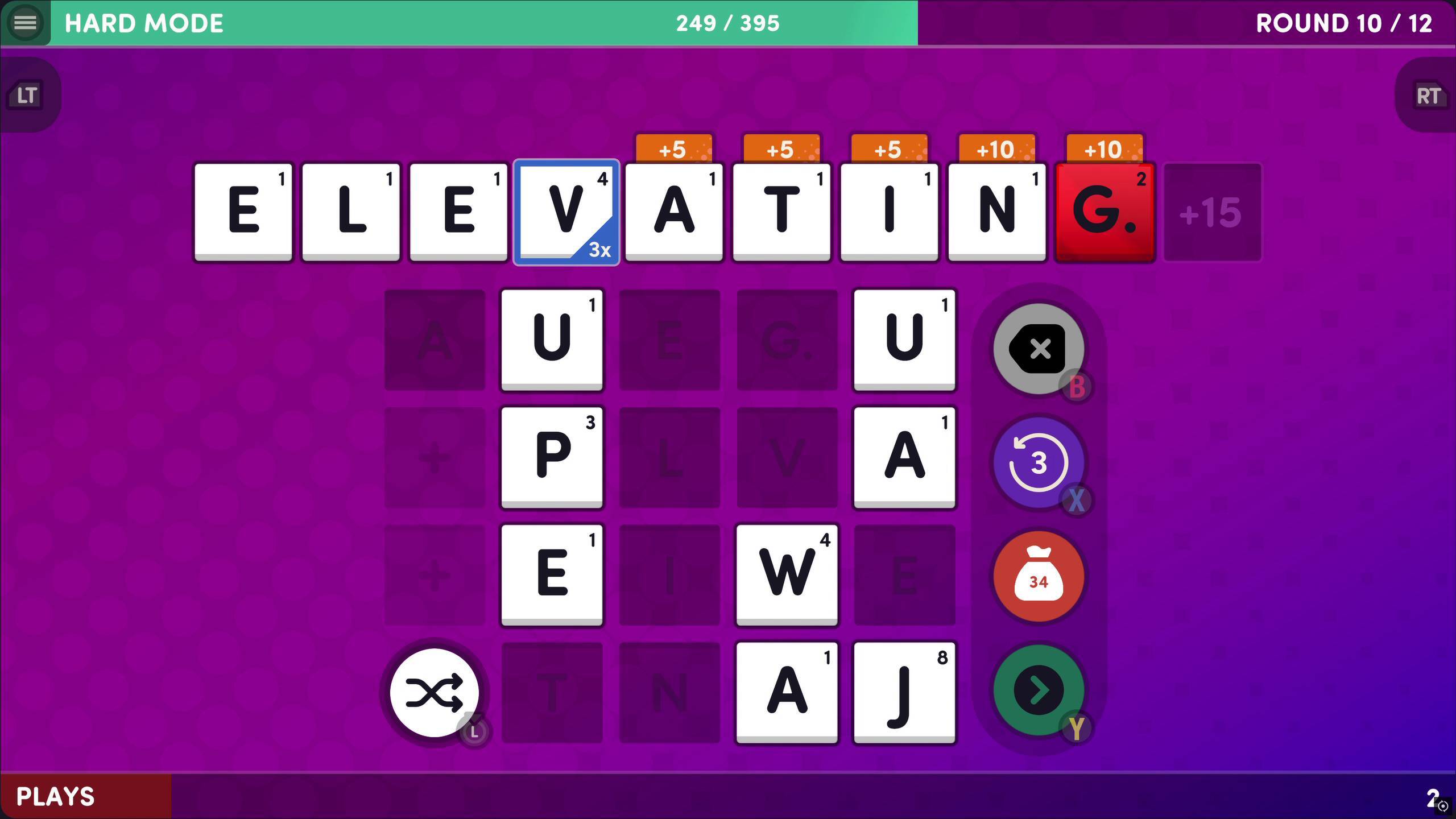 Word Play screenshots of a typical spelling match