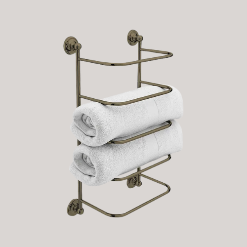 victorianplumbing, Chatsworth Antique Brass Traditional Towel Stacker