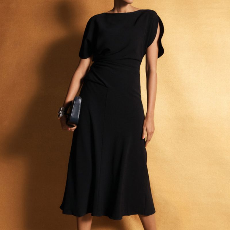 black split sleeve dress