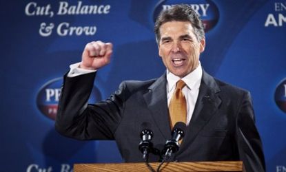 Texas Gov. Rick Perry unveiled his plan for a flat tax on Tuesday, and said he'd avoid raising taxes on poor Americans by letting them stick with the current system.