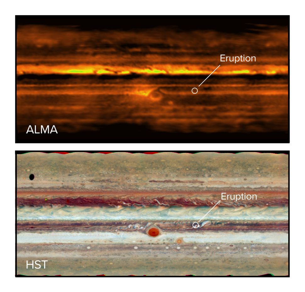 Giant Ammonia Storms Are Screwing with Jupiter's Beautiful Brown and White Belts of Color