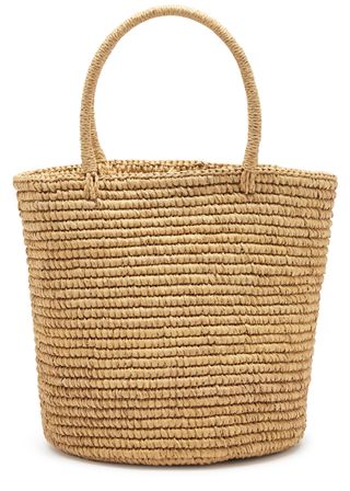 Medium Raffia Basket Bag