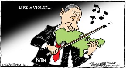 Political cartoon U.S. Putin violin election meddling