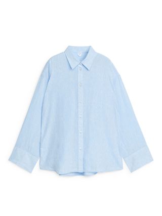 Loose Linen Shirt - Light Blue - Arket Gb