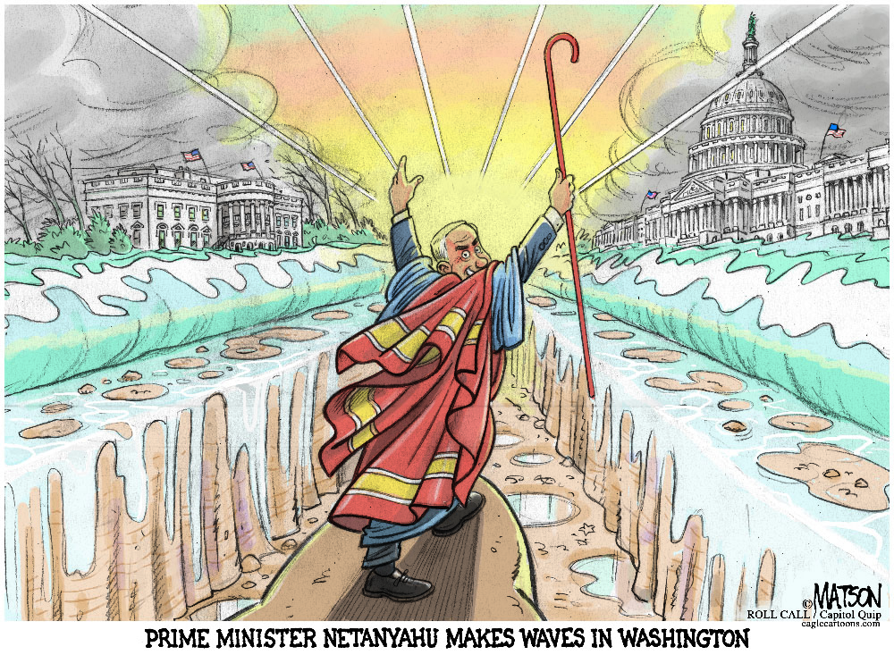 
Political cartoon U.S. Netanyahu world Congress