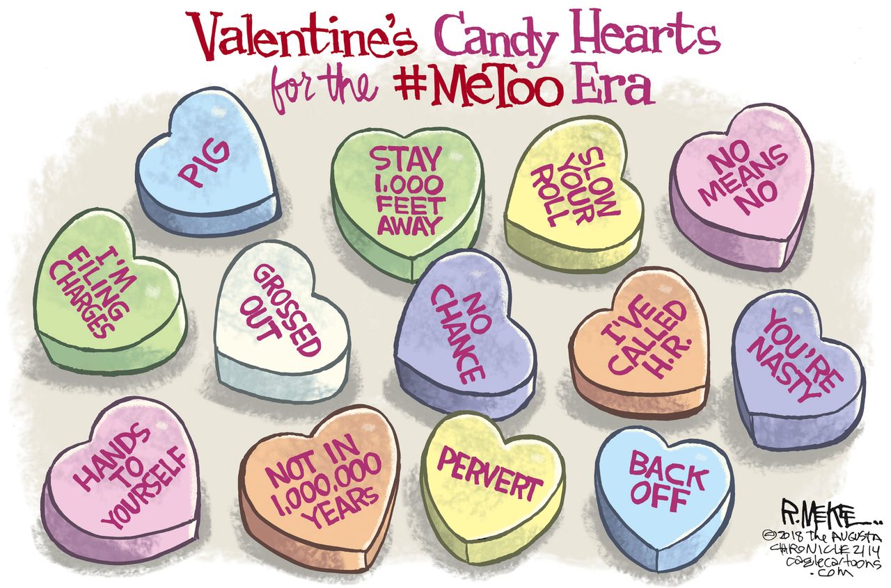 Political cartoon U.S. Me Too sexual harassment Valentine&amp;#039;s Day