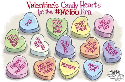 Political cartoon U.S. Me Too sexual harassment Valentine's Day