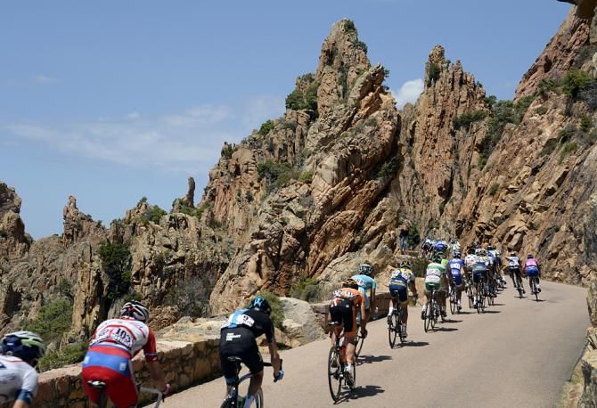 Spectacular scenery on the final stage in Corsica for the 2013 Tour de France
