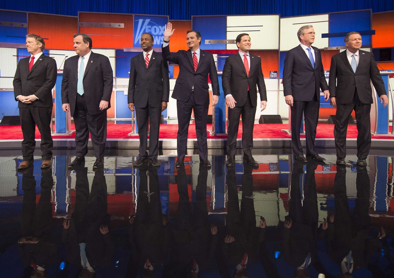 The GOP debate is underway.