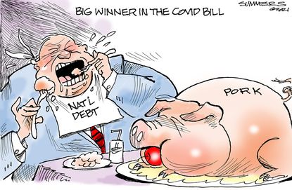 Editorial Cartoon U.S. covid stimulus pork