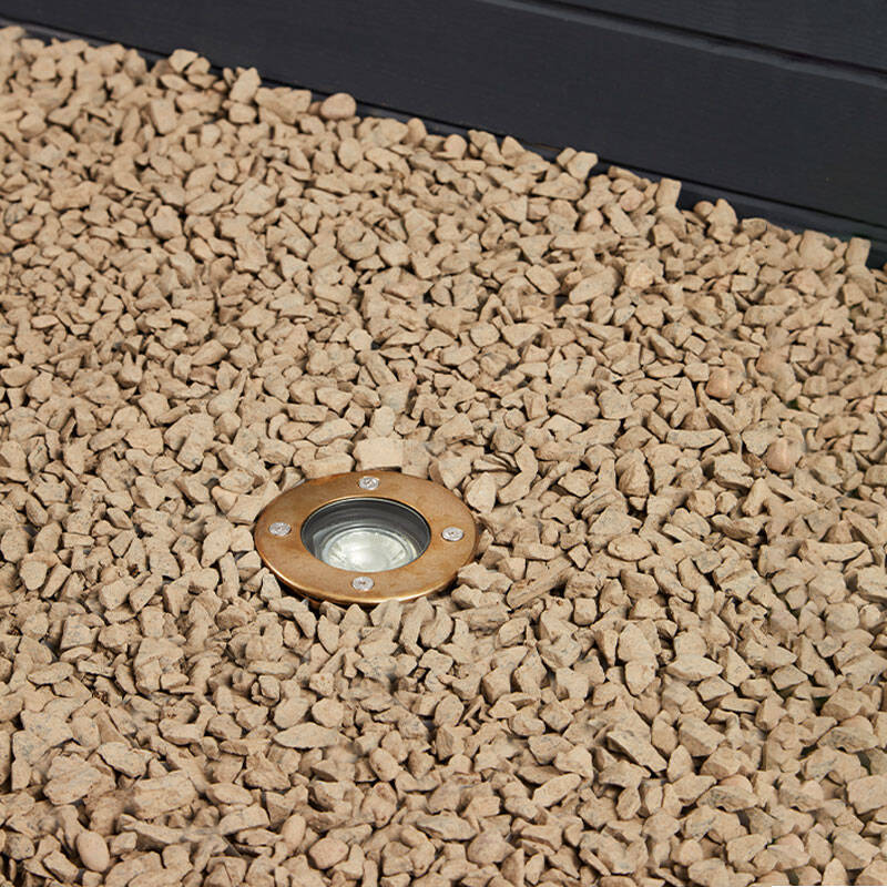 Westport Coastal Tenby Round Recessed Ground Light - Brass