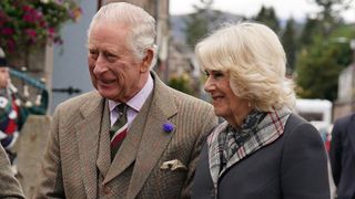 King Charles III and Camilla, Queen Consort as they attend a reception to thank the community of Aberdeenshire