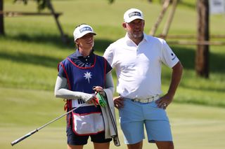Lee Westwood and his caddie and wife Helen Storey