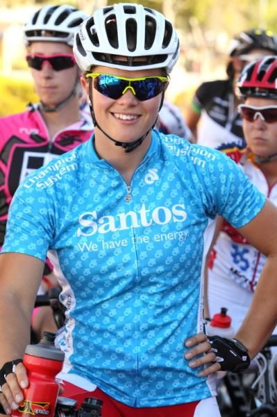 Series leader, Rebecca Werner (Specialized SA) before the start.
